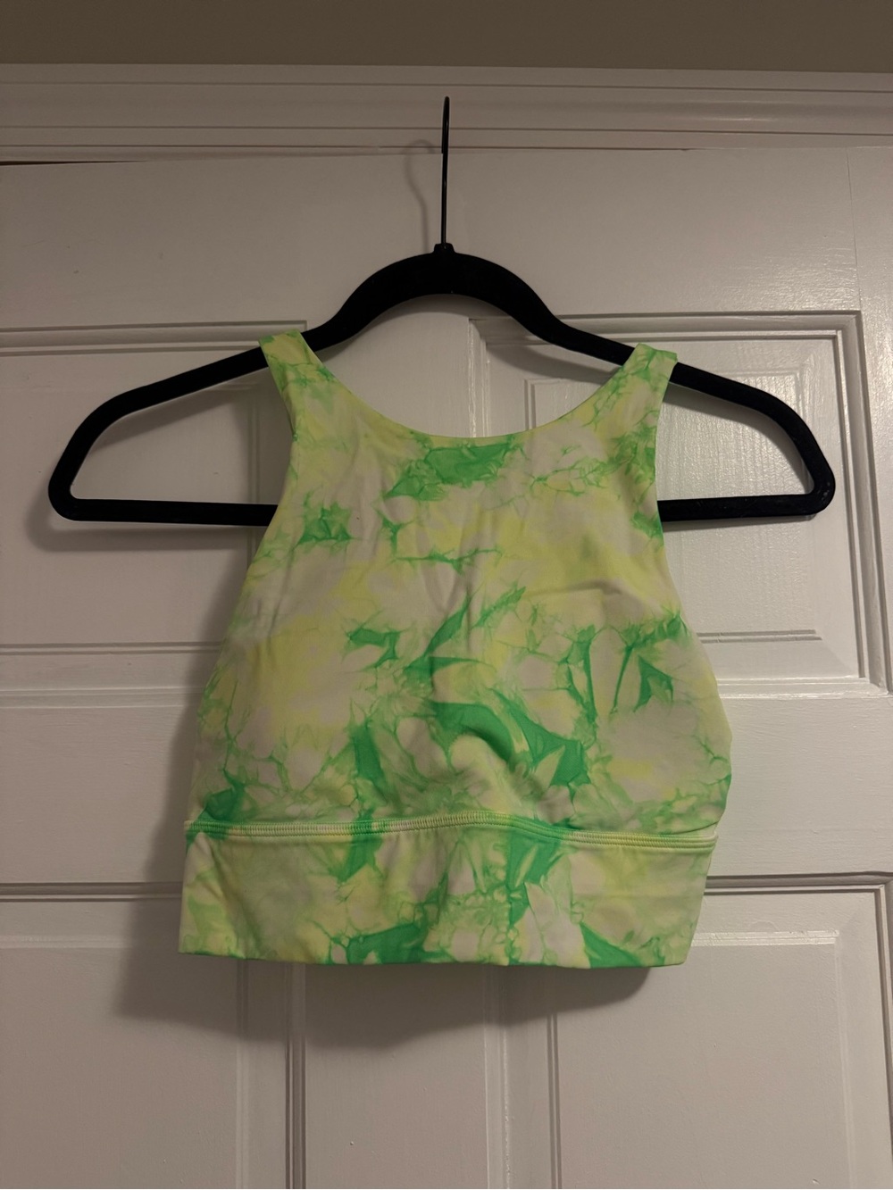 lululemon athletica Neon Green Tie-Dye High Neck Crop Tank